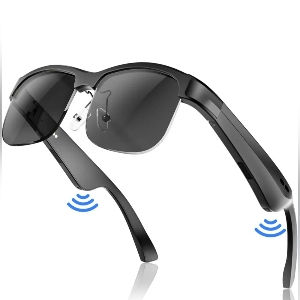 Smart Glasses, Polarized Bluetooth Sunglasses, Built-in Mic & Speakers